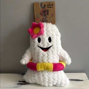 Plush girl ghost dog toy with squeaker